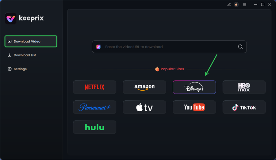 Choose Disney Plus in Keeprix