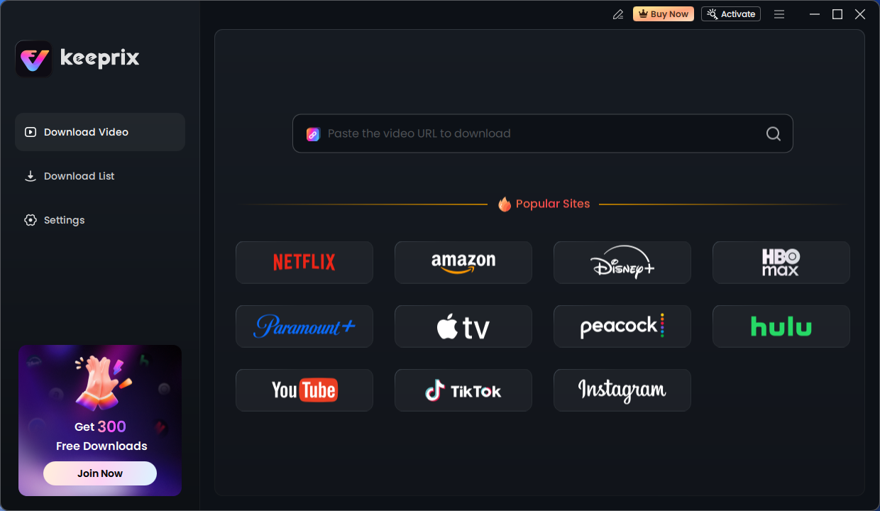 Keeprix Main Screen